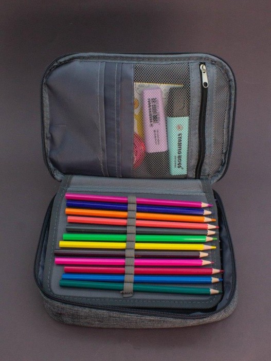 Сумка-органайзер для маркеров/карандашей, серая (23*7*16,5 см) 