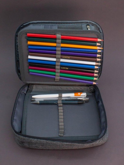 Сумка-органайзер для маркеров/карандашей, серая (23*7*16,5 см) 