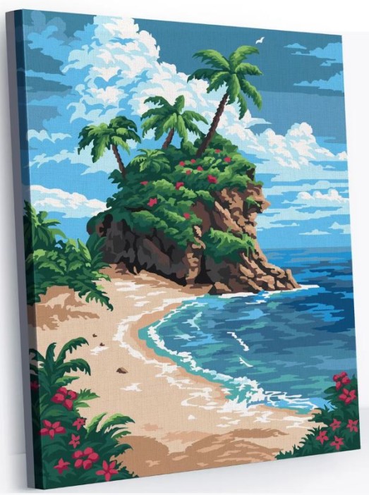 Картина по номерам 40*50 &quot;Тропический остров&quot; (23 цвета) 