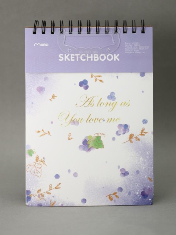 Скетчбук (B5) "Berries", purple (18*25) 30 л. 130 г/м