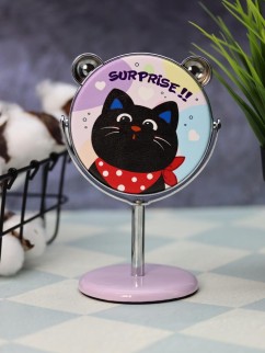 Зеркало настольное на ножке &quot;Relax cat&quot;, фиолетовое (10,5*18 см)