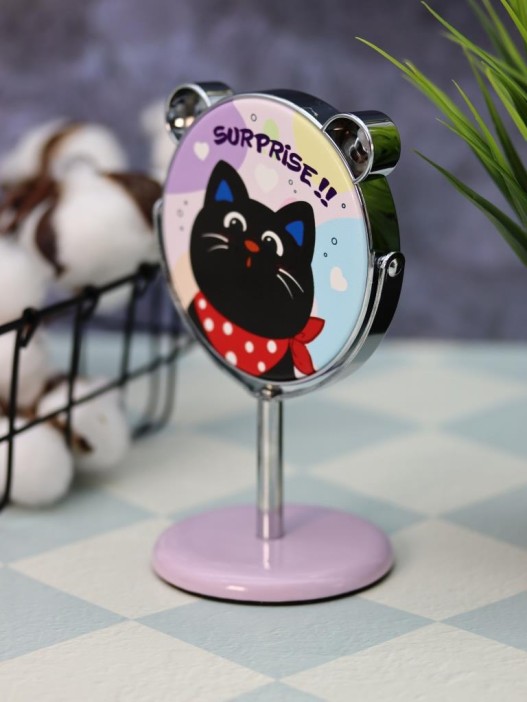 Зеркало настольное на ножке &quot;Relax cat&quot;, фиолетовое (10,5*18 см) 