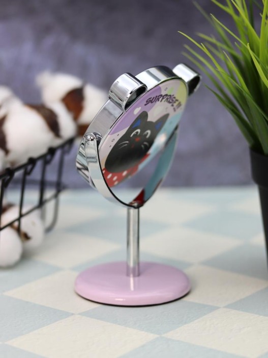 Зеркало настольное на ножке &quot;Relax cat&quot;, фиолетовое (10,5*18 см) 