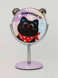 Зеркало настольное на ножке &quot;Relax cat&quot;, фиолетовое (10,5*18 см)