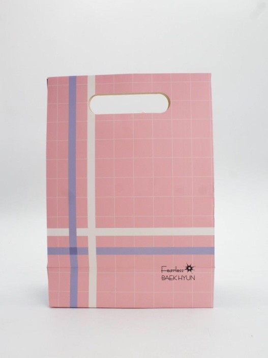 Пакет подарочный (M) &quot;Simple plaid&quot;, red (19x 9 x 27) 