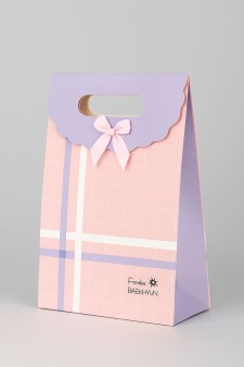 Пакет подарочный (M) "Simple plaid", red (19x9x27)