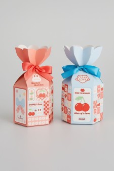 Набор подарочных самосборных коробок 12 шт. "Sweet cherry", mix (9.5*9.5*19)