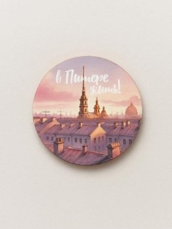 Значок ECO из дерева &quot;Вечерний Питер&quot;