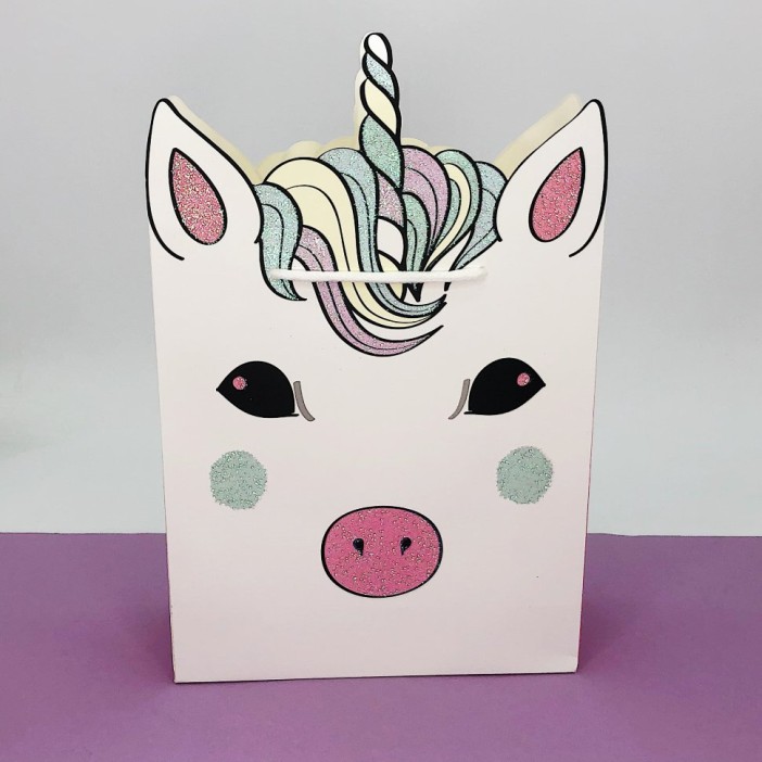 Подарочный пакет (S) &quot;Единорог&quot; (24*21*8) 