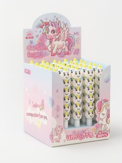 Ручка гелевая  "Cartoon unicorn", mix, шоу-бокс 36 шт.