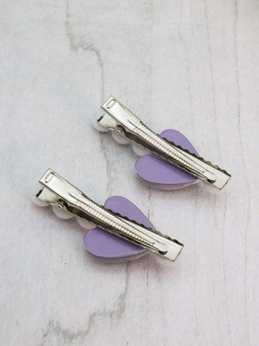 Набор заколок для волос GIRLY 2 шт. &quot;Pearl heart&quot;, purple 