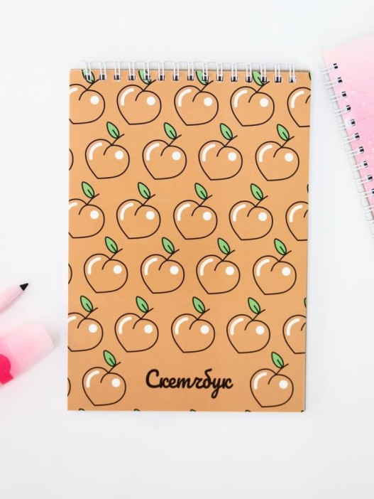 Скетчбук &quot;Peach paradise&quot; 14х20 см,  плотность 100 гр 