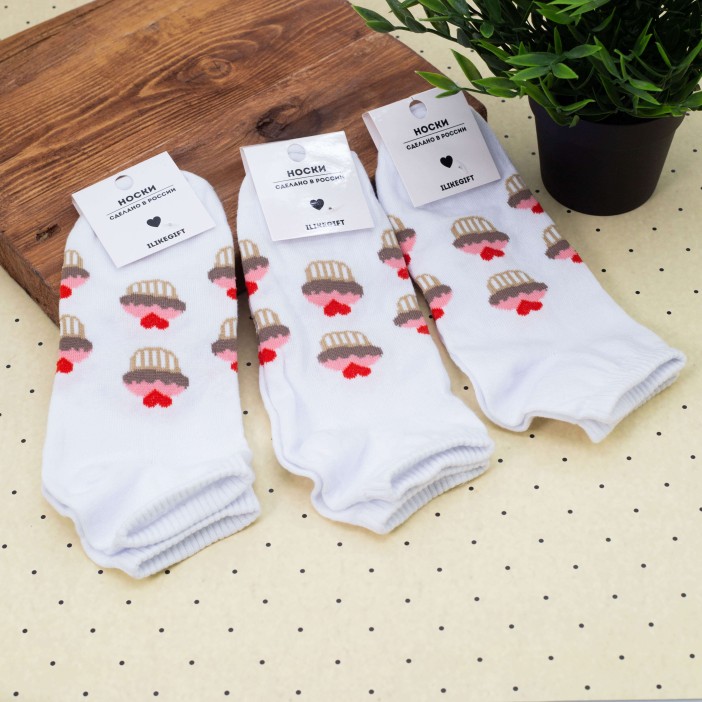 Носки женские "Sweet cake", цвет белый, р. 35-40 
