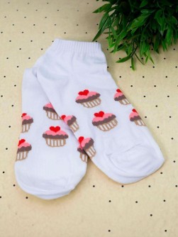 Носки женские "Sweet cake", цвет белый, р. 35-40