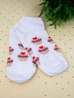 Носки женские "Sweet cake", цвет белый, р. 35-40