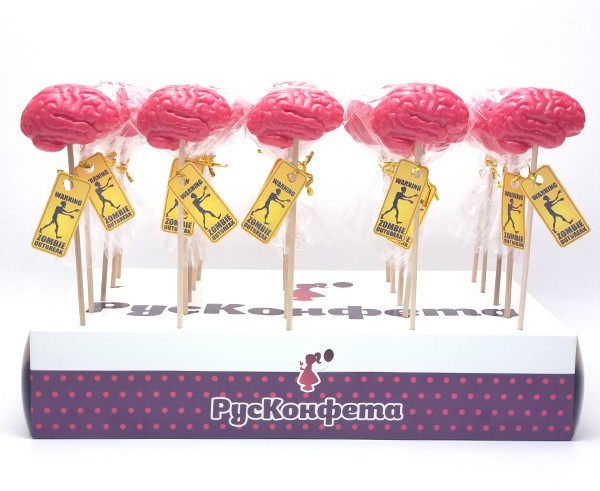 Леденцы "Мозг", мята-брусника (шоубокс - 25 шт.) 