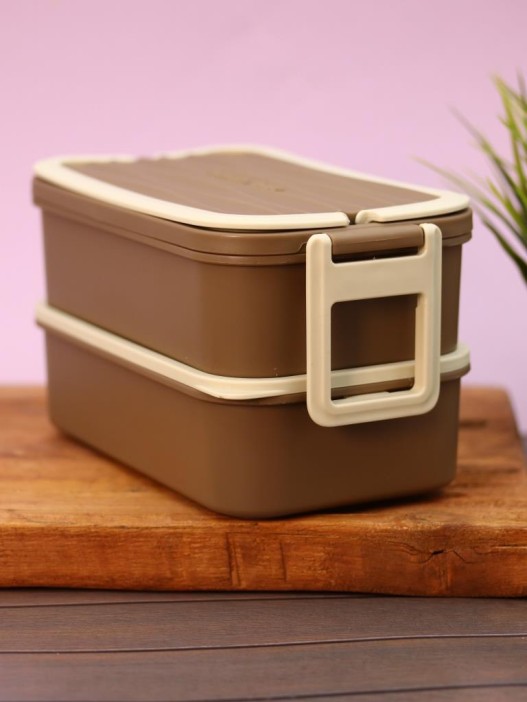 Ланчбокс «Square box» 2 яруса, brown (1800 мл) 