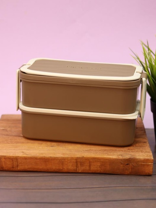 Ланчбокс «Square box» 2 яруса, brown (1800 мл) 