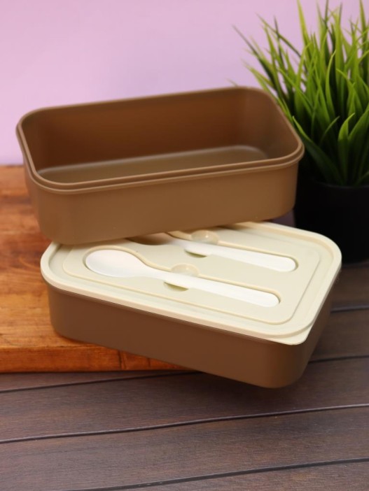Ланчбокс «Square box» 2 яруса, brown (1800 мл) 
