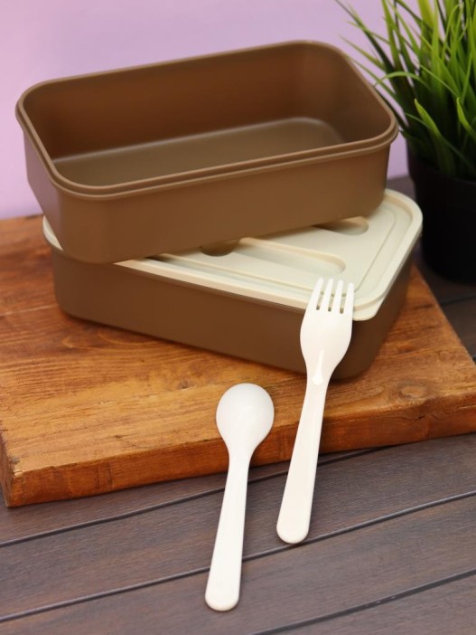 Ланчбокс «Square box» 2 яруса, brown (1800 мл) 