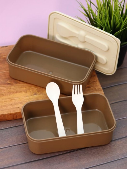 Ланчбокс «Square box» 2 яруса, brown (1800 мл) 