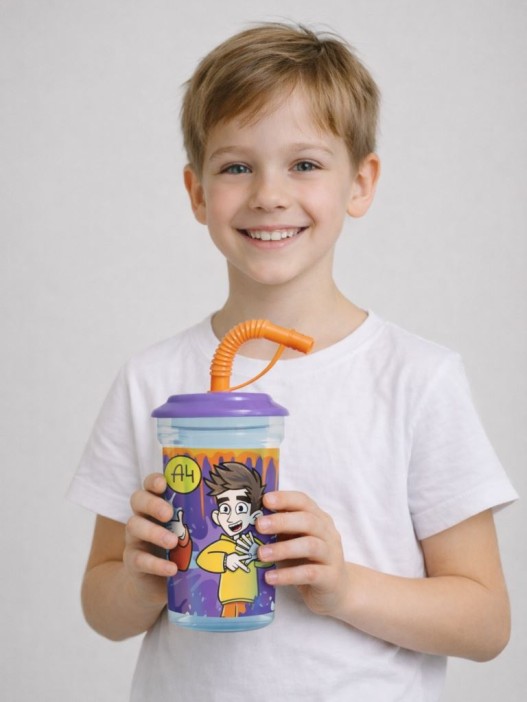 Стакан с трубочкой "Влад А4", дизайн 2 (420мл) 