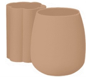 Набор силиконовых стаканов &quot;Comb&quot;, brown 