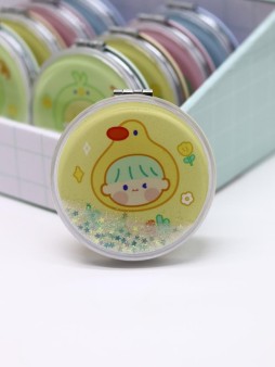 Зеркало раскладное шейкер "Малыш-утенок", желтое, 7*7 см