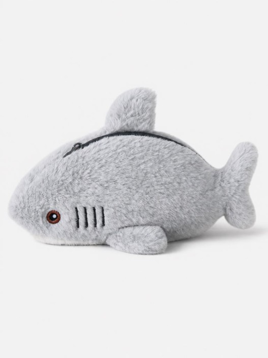 Пенал плюшевый ПО-ПЛАНУ. "Furry shark", grey