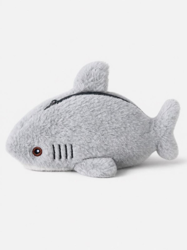 Пенал плюшевый ПО-ПЛАНУ. "Furry shark", grey