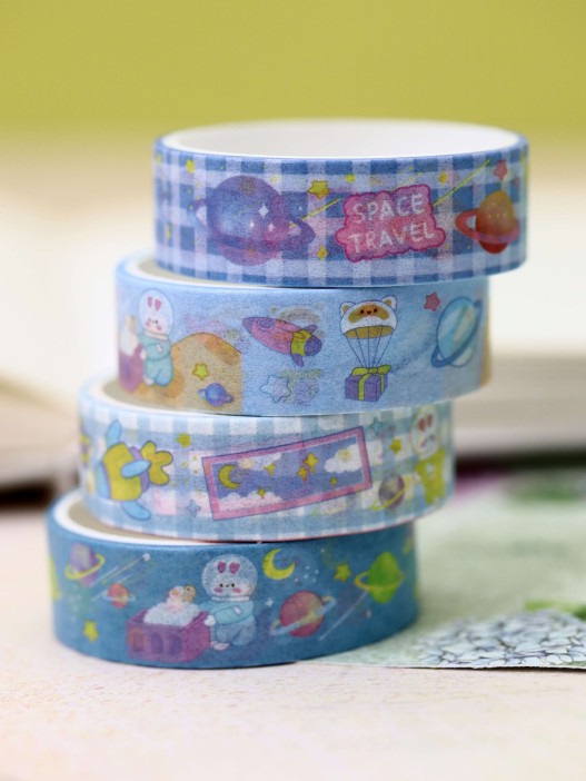 Набор декоративного скотча «Planet rabbit», blue 