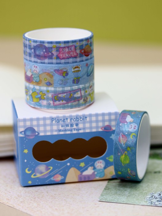 Набор декоративного скотча «Planet rabbit», blue 