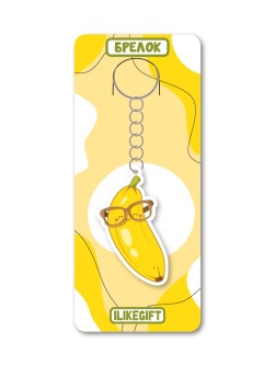 Брелок ECO из дерева iLikeGift «Умный банан»