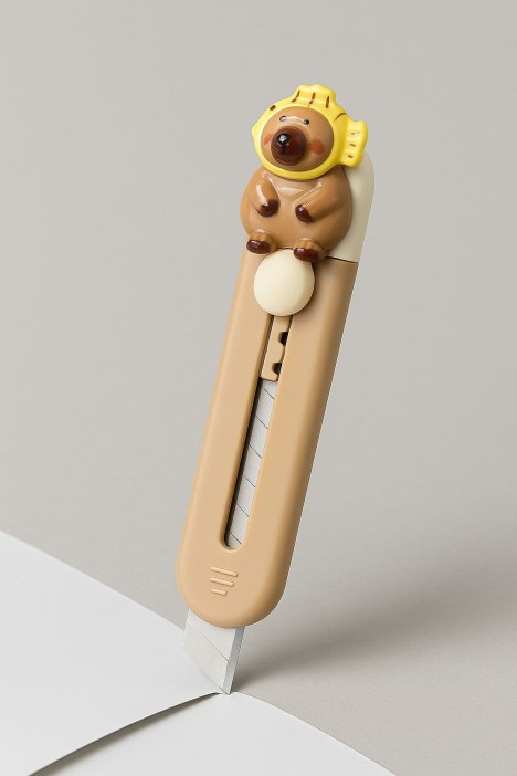 Канцелярский нож "Капибара", коричневый 