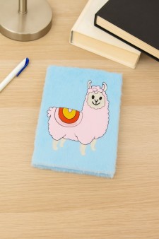 Блокнот плюшевый «Smiling lama», blue, 21,5х15 см, плотность 70 гр.