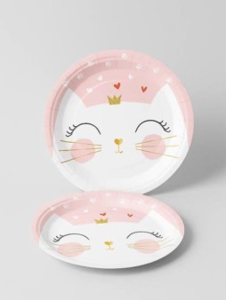 Набор бумажных тарелок 6 шт. "Princess сat" (230 мм)