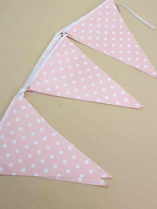 Гирлянда флажки из 12 шт. "Cute peas", pink (3 м) 