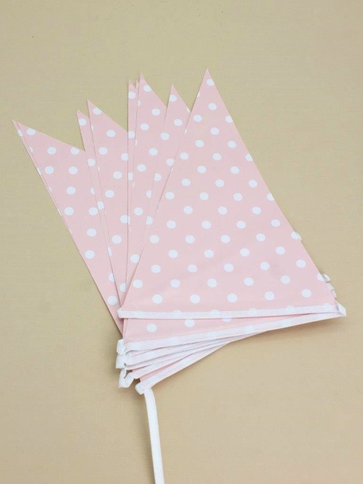 Гирлянда флажки из 12 шт. "Cute peas", pink (3 м) 