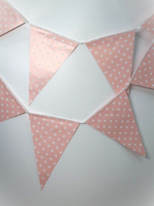 Гирлянда флажки из 12 шт. "Cute peas", pink (3 м) 
