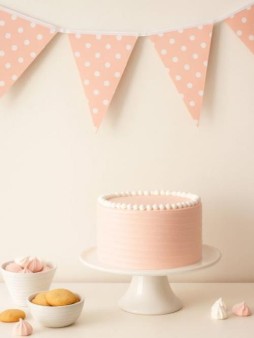 Гирлянда флажки из 12 шт. "Cute peas", pink (3 м)