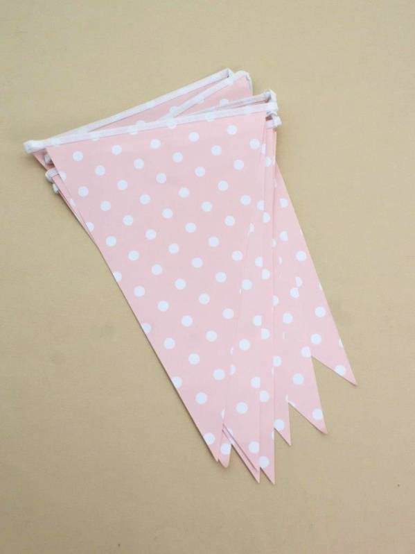 Гирлянда флажки из 12 шт. "Cute peas", pink (3 м)