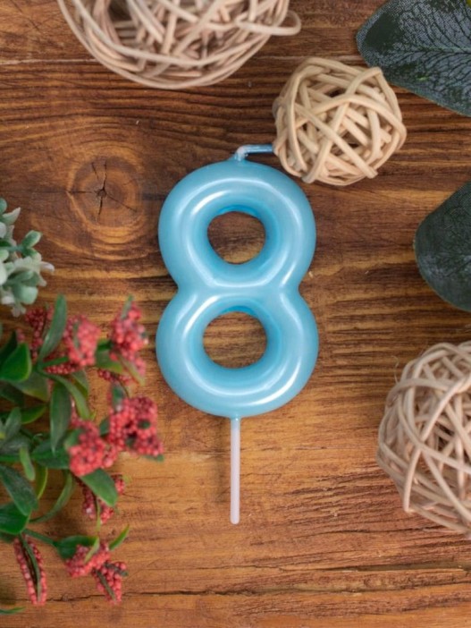 Свеча для торта &quot;Azure glow&quot; цифра 8, (6 см) 
