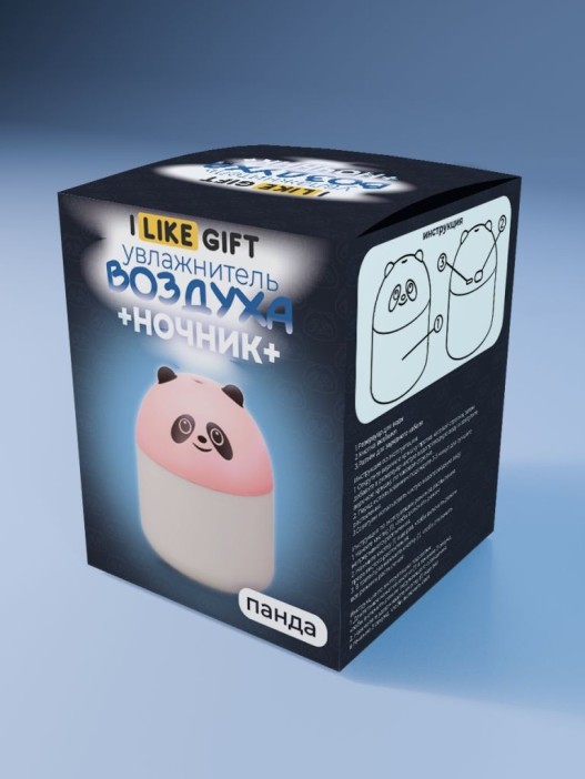 Настольный увлажнитель воздуха - ночник iLikeGift &quot;Pink panda&quot;, (портативный, USB) 