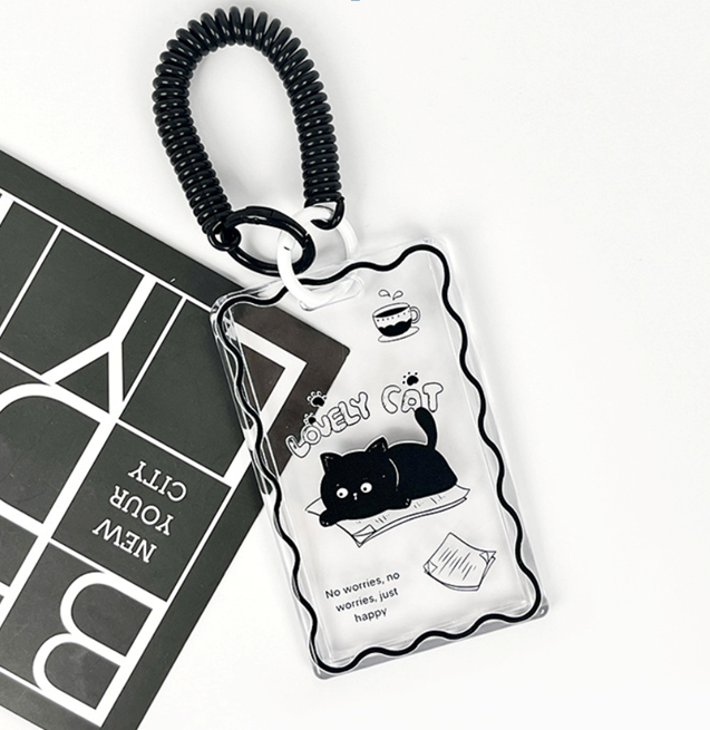 Футляр для карт с брелоком ПО ПЛАНУ. &quot;Lovely cat&quot;, transparent 