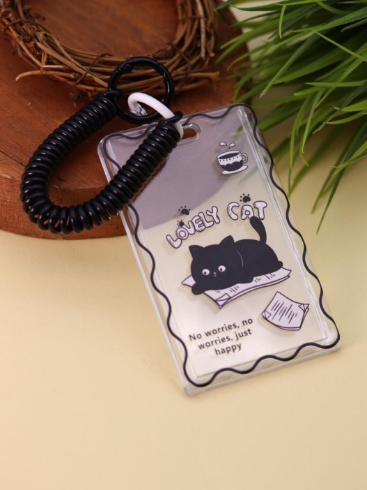 Футляр для карт с брелоком ПО ПЛАНУ. &quot;Lovely cat&quot;, transparent 