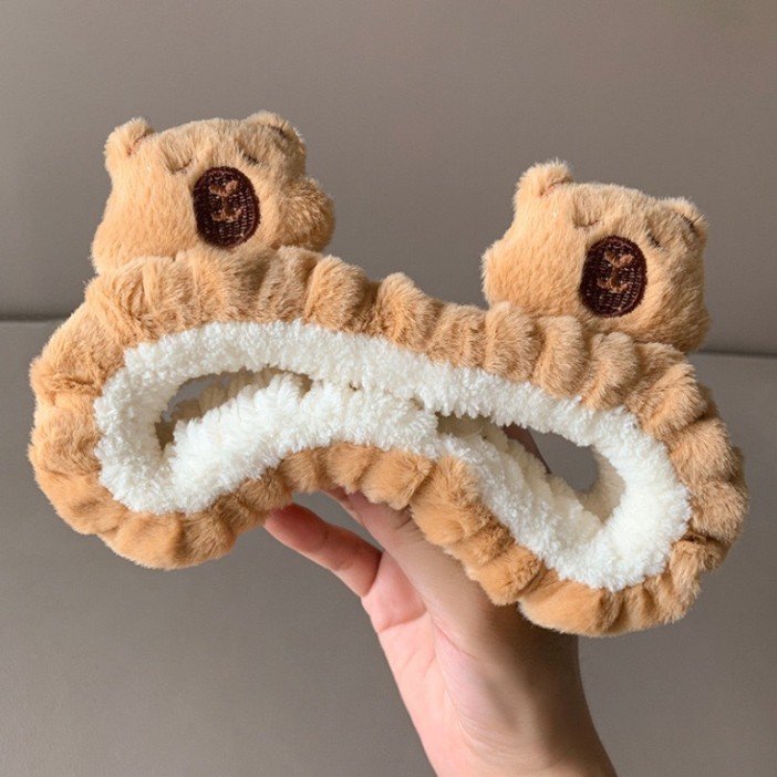 Повязка на голову GIRLY "Two capybaras", brown 