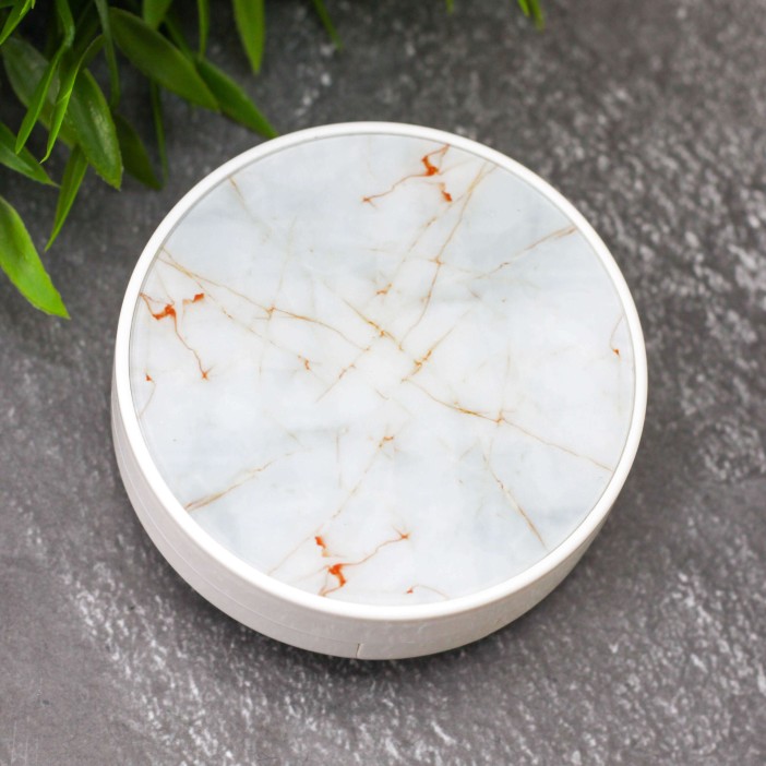 Контейнер для линз «Marble circle», white 