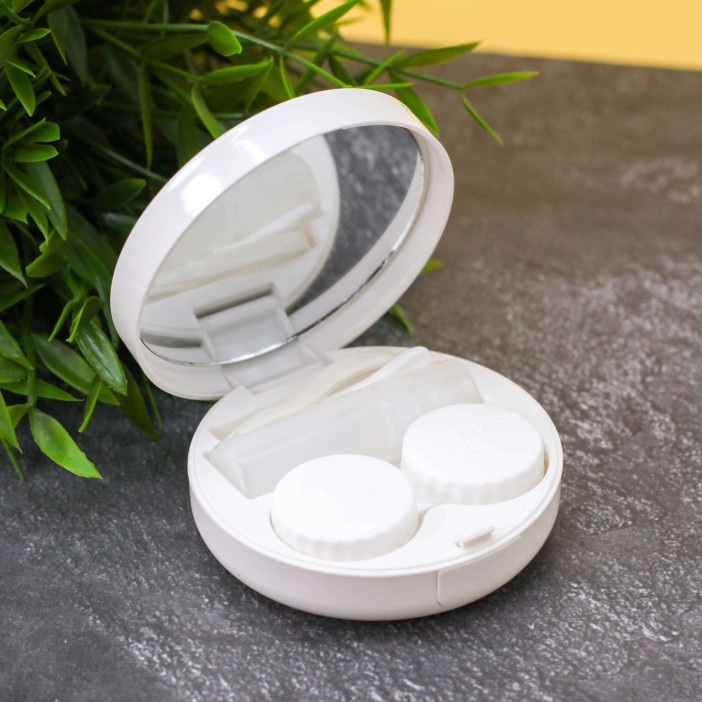 Контейнер для линз «Marble circle», white 