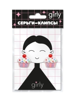 Серьги-клипсы GIRLY "Пироженное", розовые