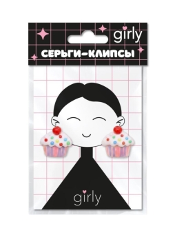 Серьги-клипсы GIRLY "Пироженное", розовые